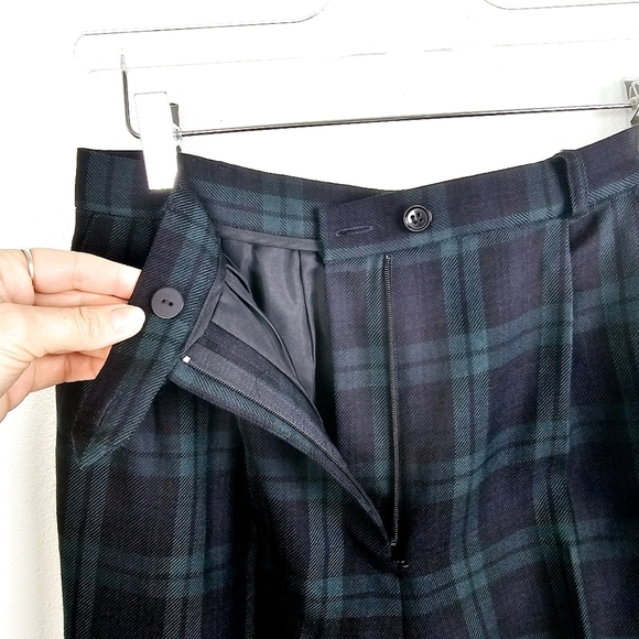 Talbots Petites High Rise Wool Plaid Pleated Pants - Picture 6 of 11